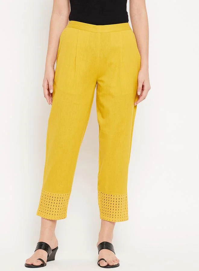 Winered  Women Yellow Regular Fit Trousers for Women | Best Price UAE